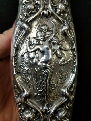 Fine Quality Sterling Silver Art Nouveau Brush Repousse ' Angels Putti - R.  W.  &S. 3