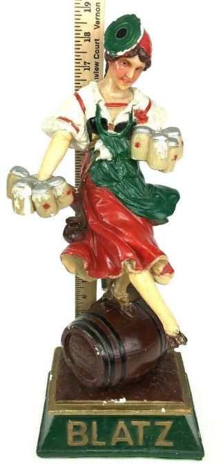 Very Rare 1935 Blatz Beer Valerie Girl Chalkwear Statue Figurine 19” Tall Heavy
