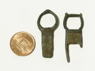 2 Medieval Strap End Buckles Metal Detector Find - Ex Martins Yorkshire Cm59