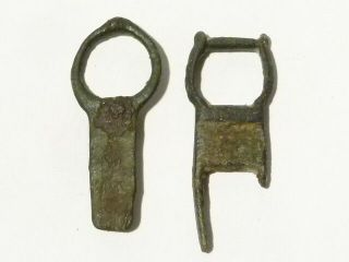 2 Medieval Strap End Buckles Metal Detector Find - Ex Martins Yorkshire CM59 2