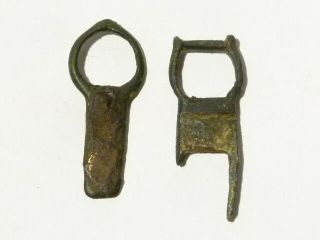 2 Medieval Strap End Buckles Metal Detector Find - Ex Martins Yorkshire CM59 3