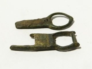 2 Medieval Strap End Buckles Metal Detector Find - Ex Martins Yorkshire CM59 4