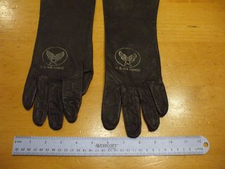 U.  S.  Air Force dark brown leather flying gloves Summer B - 3A great shape WW2 2