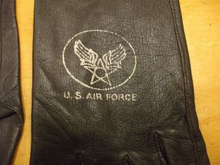 U.  S.  Air Force dark brown leather flying gloves Summer B - 3A great shape WW2 5