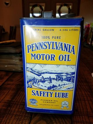 Rare Vintage Pioneer Pennsylvania Motor Oil 1 Gallon Oil Can Phila.  Pa.