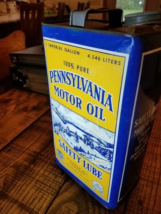 RARE VINTAGE Pioneer Pennsylvania Motor Oil 1 Gallon Oil Can Phila.  Pa. 3
