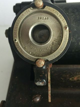 Antique THOMAS EDISON GEM Phonograph Player w 9 Cylinders  no crank 8