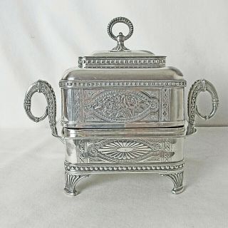 Tufts Silver Plated Butter Dish Aesthetic Period C: 1870 Striking Design