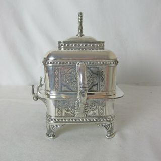 TUFTS SILVER PLATED BUTTER DISH AESTHETIC PERIOD C: 1870 STRIKING DESIGN 2