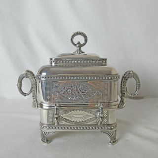 TUFTS SILVER PLATED BUTTER DISH AESTHETIC PERIOD C: 1870 STRIKING DESIGN 3