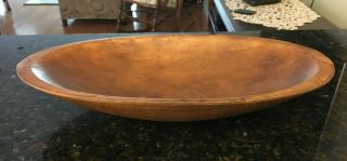 Vintage Large Oval Wood Rustic Primitive Dough Fruit Bowl 18 " X 9.  75 " X 3 "