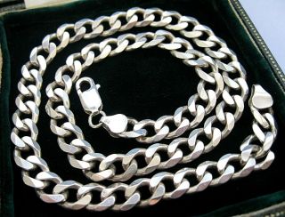 Vintage Hallmarked Solid Sterling Silver Heavy Chunky Chain 18 " Necklace 48.  63g