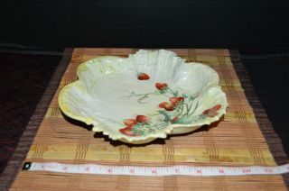 Antique Victorian Style Porcelain Bowl Strawberry Design Signed 9 