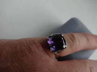 Fine Antique Natural Alexandrite Color Changing Gemstone Ring/Art Deco/875Silver 7