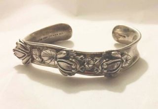 Barry Kieselstein Cord 2004 Sterling Silver Frog Lily Pad Cuff Bangle Bracelet