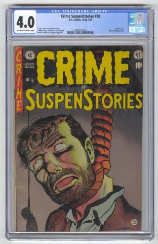 Crime Suspenstories 20 Cgc 4.  0 Vintage Ec Comic Key Hanging Cover,  In Soti
