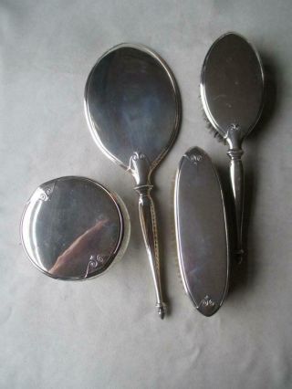 4 Pc Wallace Sterling Silver Dresser Set