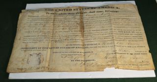 Antique United States Document Signed By President Martin Van Buren Twice 1840