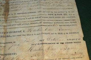 Antique United States Document Signed by President Martin Van Buren Twice 1840 2