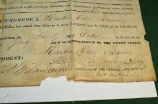 Antique United States Document Signed by President Martin Van Buren Twice 1840 3