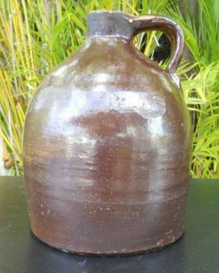 Vintage Brown Whiskey Stoneware Crock Jug