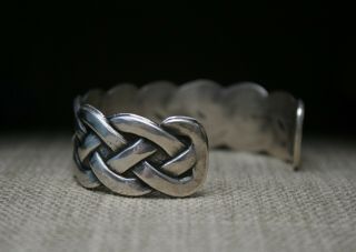 Vintage Native American Navajo Braid Sterling Silver Cuff Bracelet 4