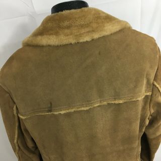 Vtg William Barry HEAVY Suede SHERPA Lined Coat ROUGHOUT Leather RANCHER Jacket 11