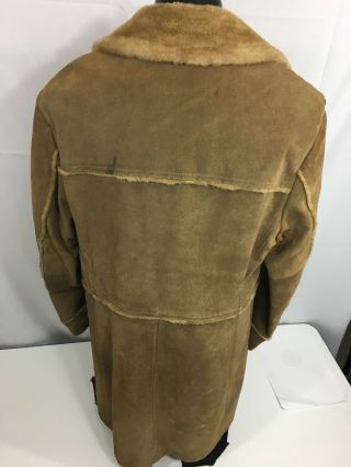 Vtg William Barry HEAVY Suede SHERPA Lined Coat ROUGHOUT Leather RANCHER Jacket 12