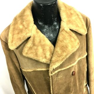 Vtg William Barry HEAVY Suede SHERPA Lined Coat ROUGHOUT Leather RANCHER Jacket 7