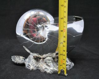 Victorian Silver Plate Nautilus Shell Spoon Warmer Atkin Brothers 7