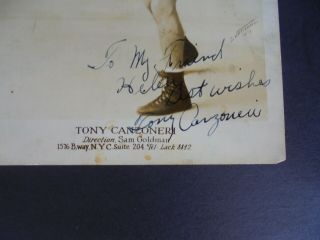 TONY CANZONERI VINTAGE SIGNED PHOTO 7 1/4 