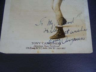 TONY CANZONERI VINTAGE SIGNED PHOTO 7 1/4 