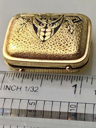 Victorian Locket 7.  0 grams Solid 14k Yellow Gold Black Enamel Inscribed 8