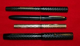 (4) Vintage Wahl & Sheaffers Lever Pump Fountain Pens W/ 14k Nibs