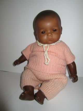 Antique German Bisque Armand Marseille 341 Black Baby Doll 10” Adorable Baby