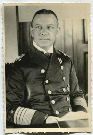 German Wwii Archive Photo: Kriegsmarine Admiral,  Name On Reverse