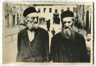 Wwii Photo From Russian Archive: Warsaw Ghetto Scene - Two Old Men