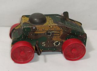 Vintage Tin Litho Marx Toys Wind - Up Tank -