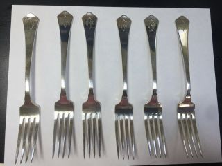 R.  Wallace & Sons Sterling Silver Forks,  7.  5 " Length,  Set Of Six