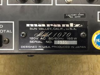 Marantz 1070 Vintage Console Stereo Amplifier in GREAT shape 8