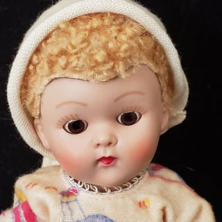 Vtg Vogue Ginny Doll Blonde Carcacurl Poodle Cut 1952 Wee Wille Winkie Strung 2