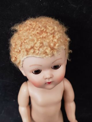 Vtg Vogue Ginny Doll Blonde Carcacurl Poodle Cut 1952 Wee Wille Winkie Strung 8