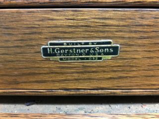 Vintage H Gerstner & Sons Model 052 Wood Machinist Tool Box / Chest / 11 Drawers 11