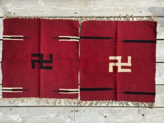 Two Small Antique Native American Saddle Blanket Rugs