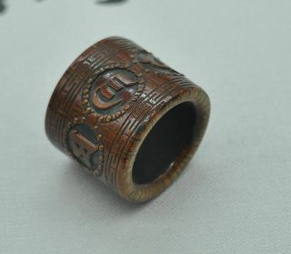 Chinese Ancient Old Bone Carving Hand - Carved Ring M08