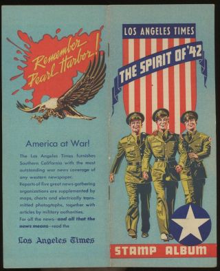 Wwii 1942 Los Angeles Times Patriotic Poster Stamps Album (43 Stamps)