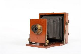Vintage " Marion & Co.  " The Modern " 1/4 Mahogany & Brass Plate Camera