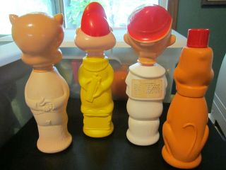 Four Bottles Alvin Chipmunk Disney Pluto Pinocchio Porky Pig Soaky Soap Set 3