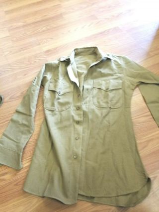 Ww2 Us Army Gi Issue Light Od Wool Uniform Shirt Medium Size