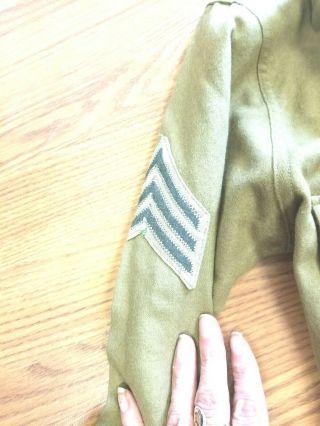 WW2 US Army GI Issue Light OD Wool Uniform Shirt Medium Size 2